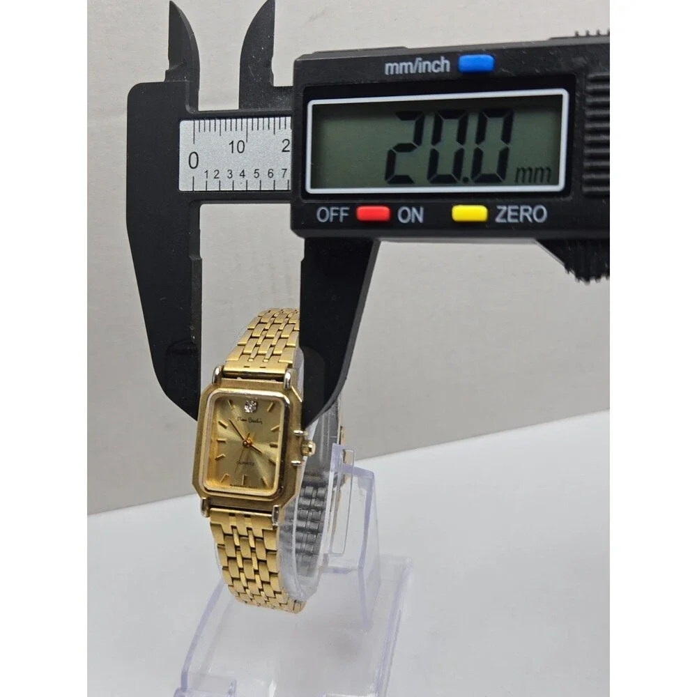Womens Vintage Pierre Cardin Gold Tone Slim Tank Quartz Watch Dress New Battery
